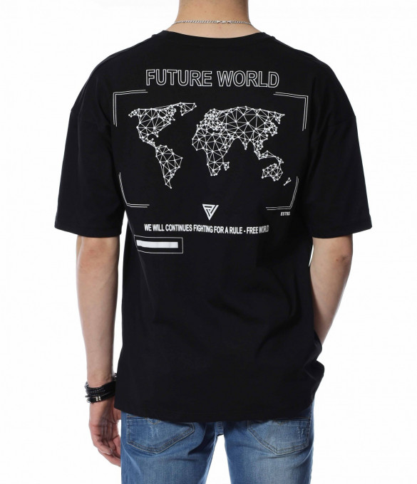 Тениска с надпис FUTURE WORLD 13625 -...