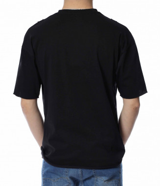 Тениска с връзки 13626 - Черен 2