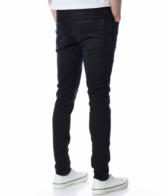 Черни дънки с връзки 13611 - Черен