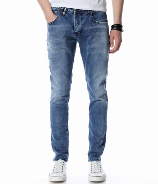 Сини дънки с намачкан ефект...