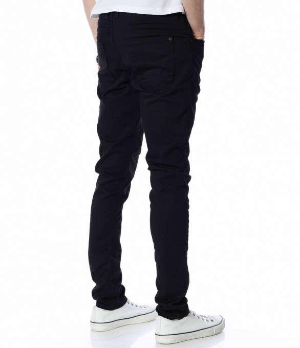 Черни дънки с връзки 13609 - Черен