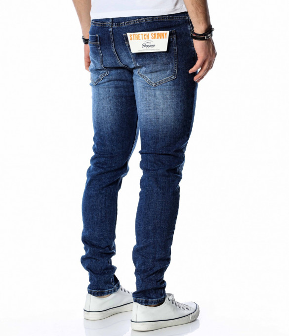 Тъмносини дълги дънки 13715 - Син