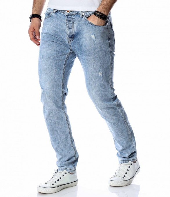 Светлосини дънки 13678 - Син