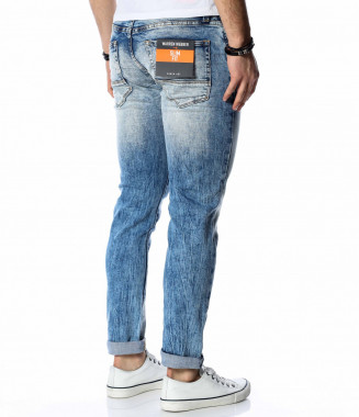 Сини дънки с изсветлен... 2