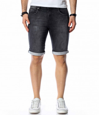 Черни къси дънки 13690 - Черен