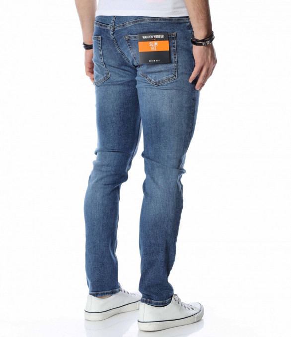 Дънков панталон в син цвят 13680 - Син