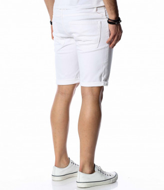 Цветни къси дънки 13696 - Бял 2