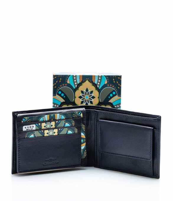 Изискано кожено портмоне 13657 - Син