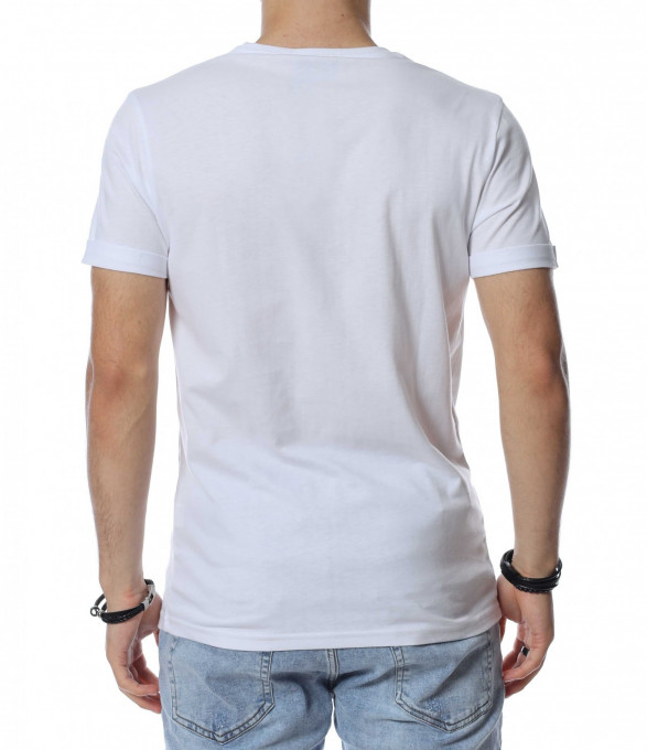 Тениска с лятна щампа 13781 - Бял