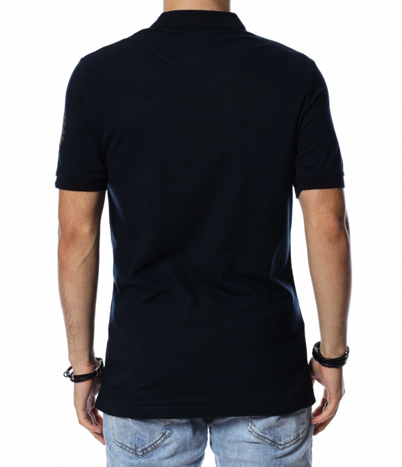 Поло тениска с лого 13770 - Тъмно син