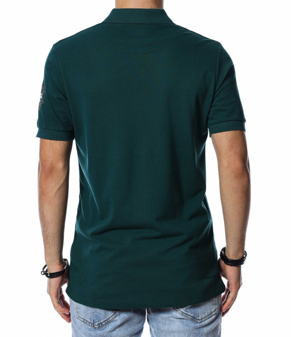 Поло тениска с лого 13770 - Зелен