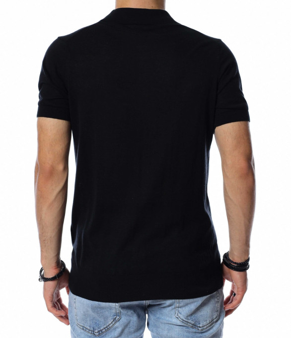 Тениска с яка от тънко плетиво 13755...
