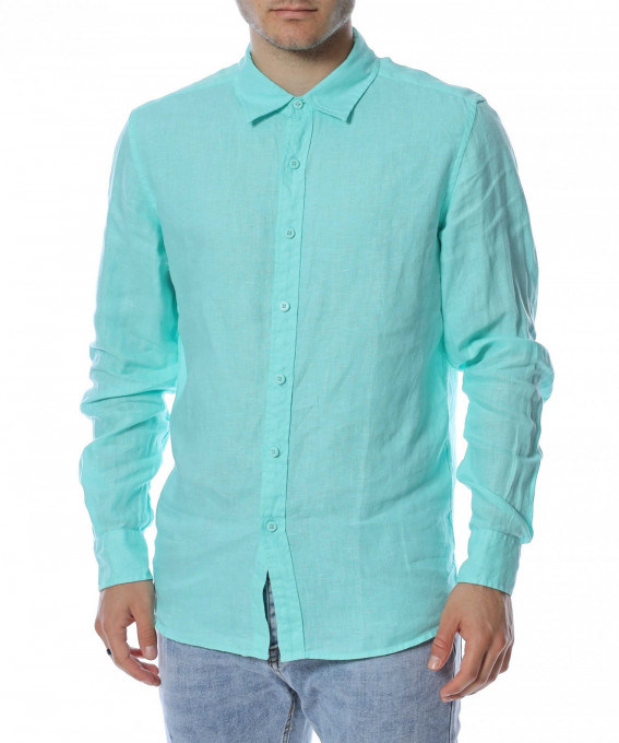 Ленена риза с дълъг ръкав 13758 -...