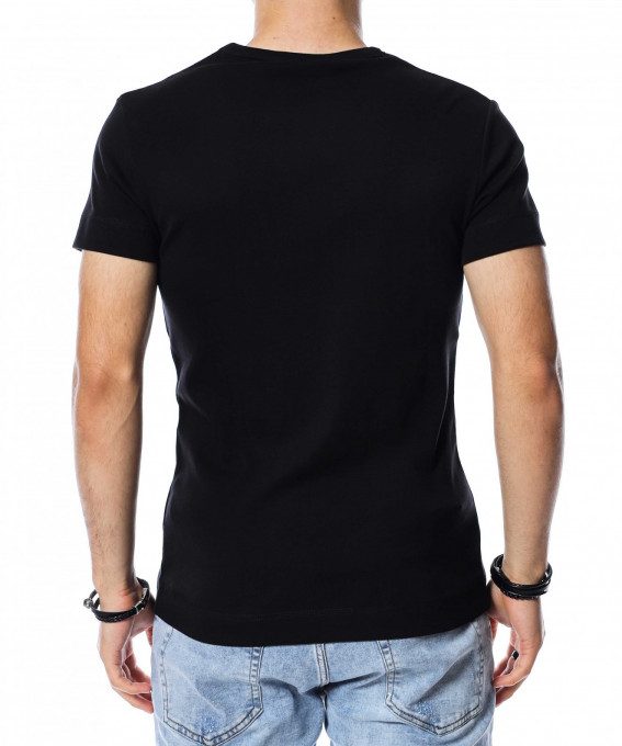 Изчистена памучна тениска 13805 - Черен
