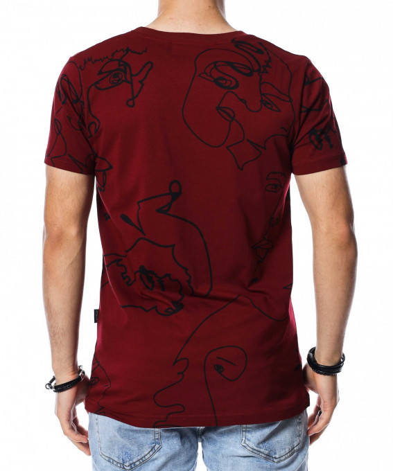 Тениска с арт дизайн 13797 - Бордо