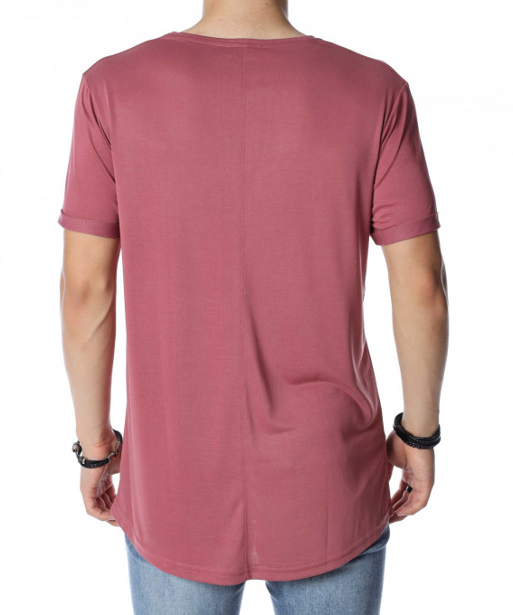 Тениска от тънка материя с издължена...