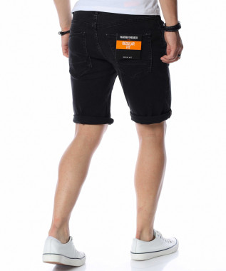 Къси черни дънки 13811 - Черен 2