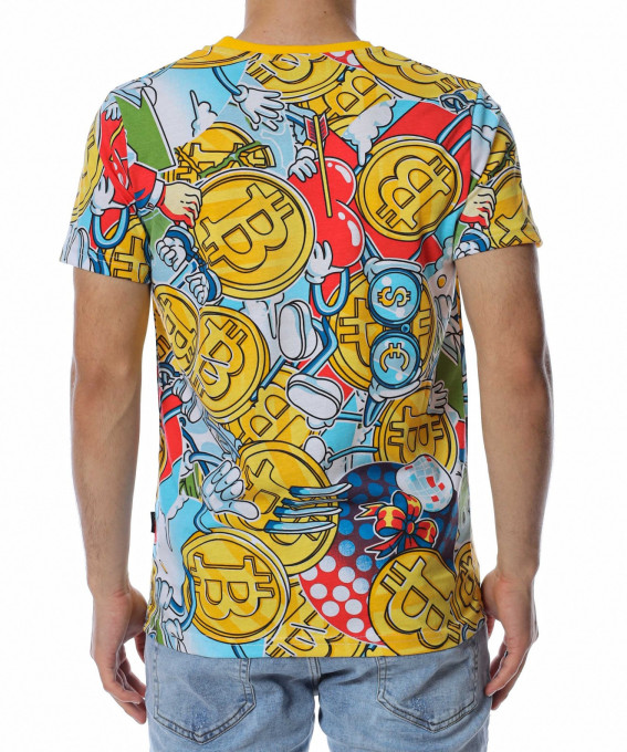 Тениска с цветен дизайн 13801 - Жълт