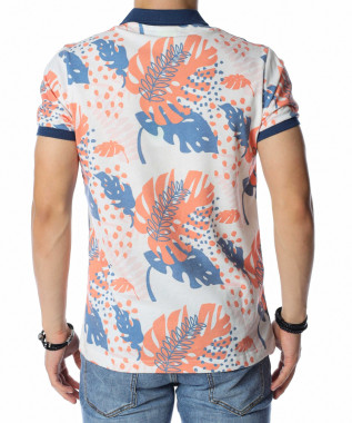 Тениска с яка флорален... 2