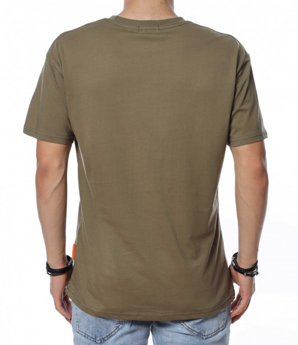 Блуза с къс ръкав и мече 13699 - Зелен