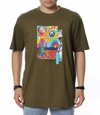 Тениска с цветна комикс...