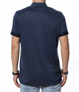 Едноцветна тениска с яка... 2