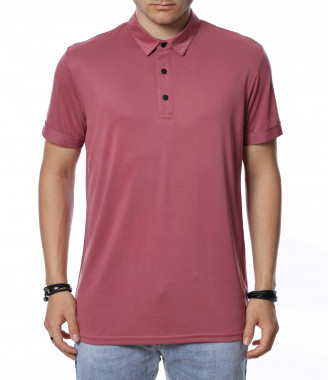 Едноцветна тениска с яка...