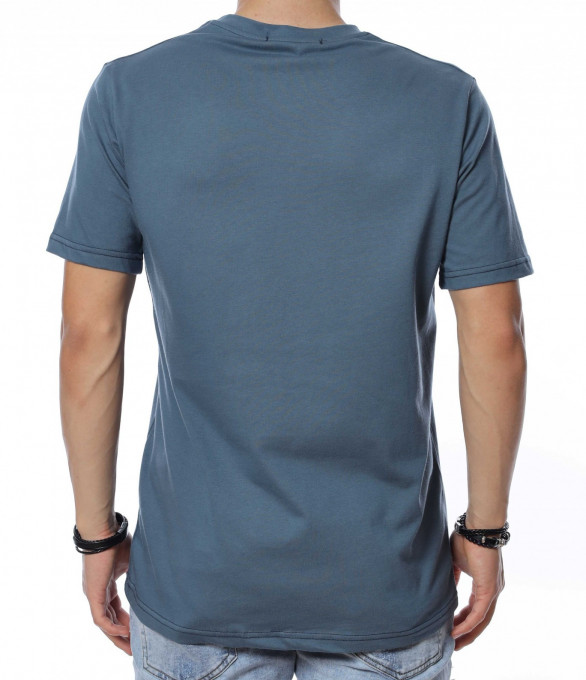 Тениска с модерна бродерия 13824 - Син