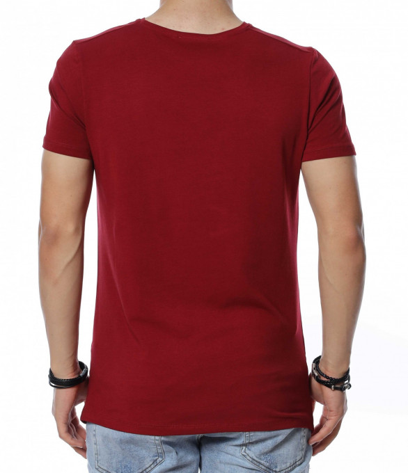 Тениска в изчистен дизайн 13818 - Бордо