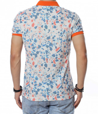 Тениска с яка и цветен... 2