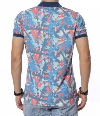 Тениска с яка и цветен... 2