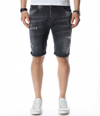 Черни къси дънки 13847 - Черен