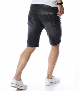 Черни къси дънки 13847 - Черен 2