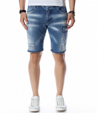 Къси дънки с накъсан и...