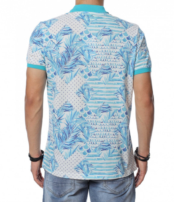 Поло тениска с цветна яка 13876 -...