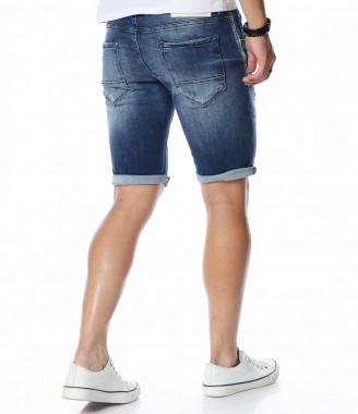 Вталени къси дънки 13902 - Син 2