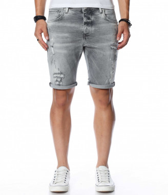 Сиви къси дънки 13907 - Сив