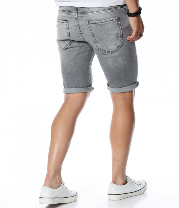 Сиви къси дънки 13907 - Сив