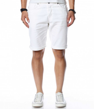 Бели къси дънки 13895 - Бял