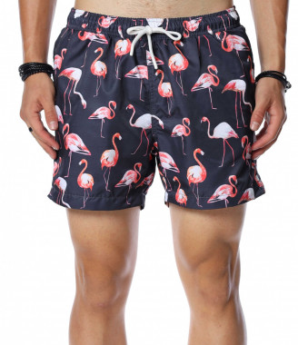 Шорти с принт на фламинго...