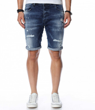 Къси дънкови бермуди с...