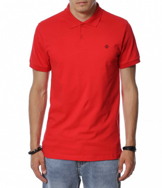 Тениска с яка с изчистен...