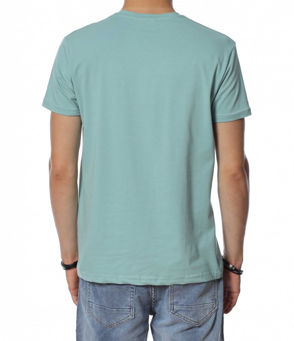 Тениска с трицветен надпис 13925 - Зелен