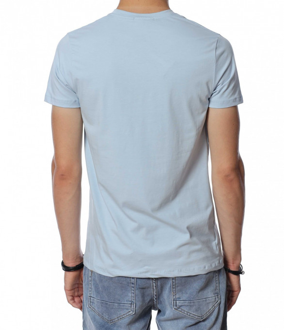 Тениска с щампа мотор 13916 - Светло син