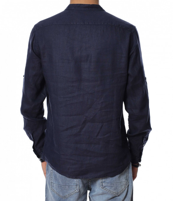 Ленена риза с половин закопчаване...