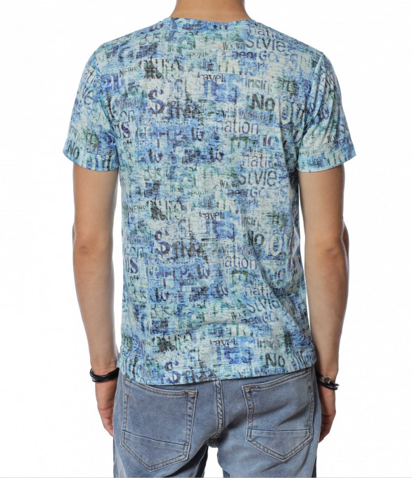 Тениска с дизайн 13518 - Зелен