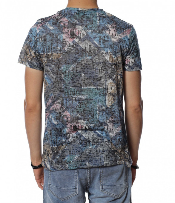 Тениска в преливащи тонове 13939 - Син