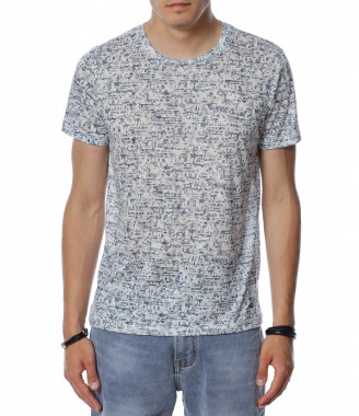 Тениска с десен със ситни...