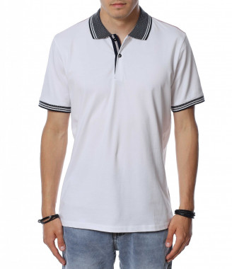 Поло тениска с контрастна...