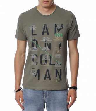 Тениска с букви 13935 - Зелен